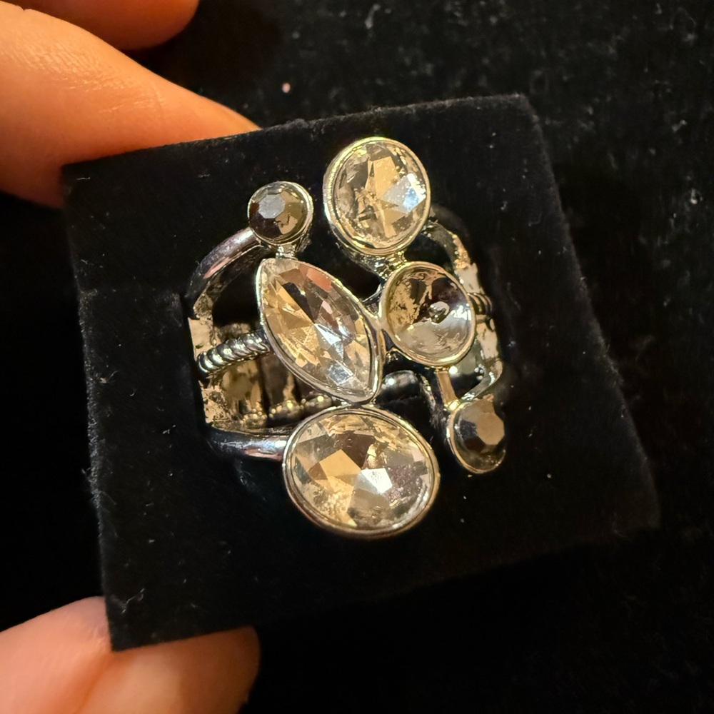Paparazzi Silver and Crystal Statement Ring